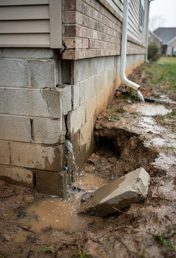 perdida de agua por tuberia rota por esquina vivienda